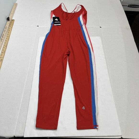 FourLaps Elevate Jumpsuit Womens L Crimson Red Athletic Fit Moisture Wicking Gym - Picture 15 of 16